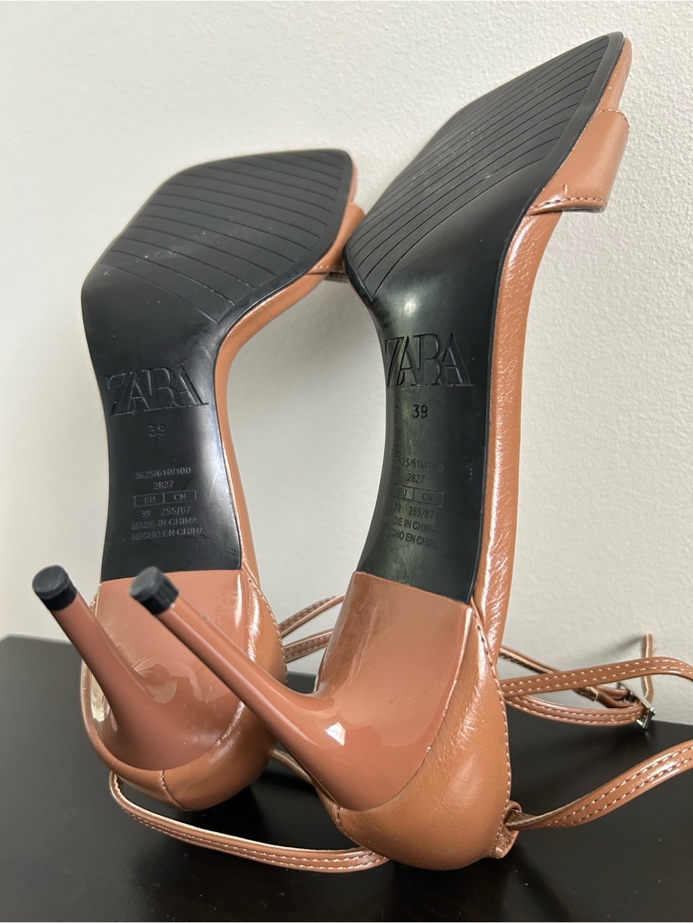 Zara Brown Square-Toe Heel Sandals, Size 39. - Picture 12 of 14